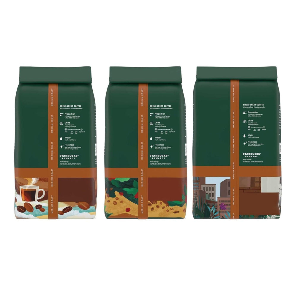 Starbucks variety pack on kitchen counter display