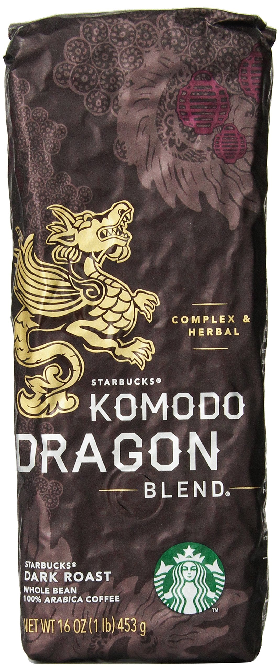 Starbucks Komodo Dragon Blend bag 1 lb for rich home brews