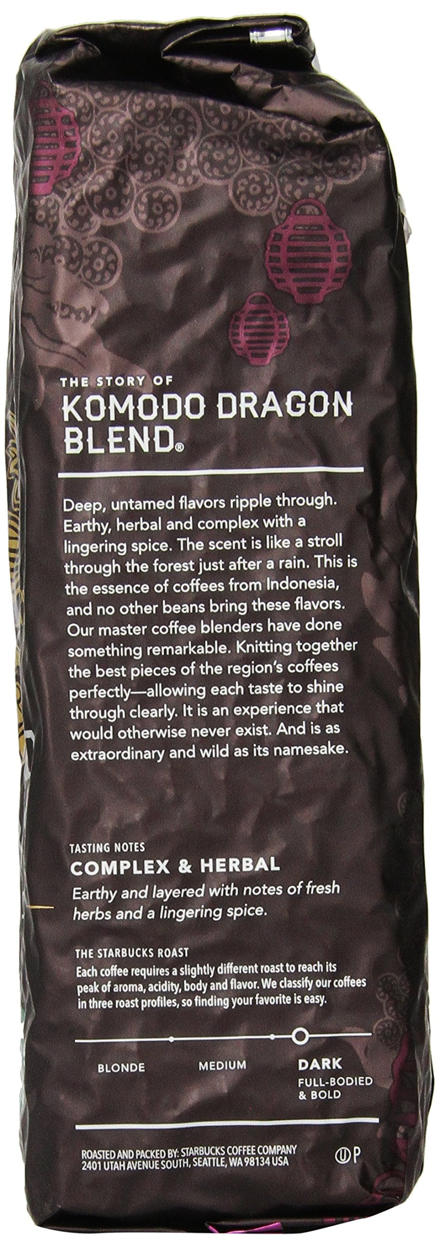 Starbucks Komodo Dragon Blend coffee beans deliver bold flavor