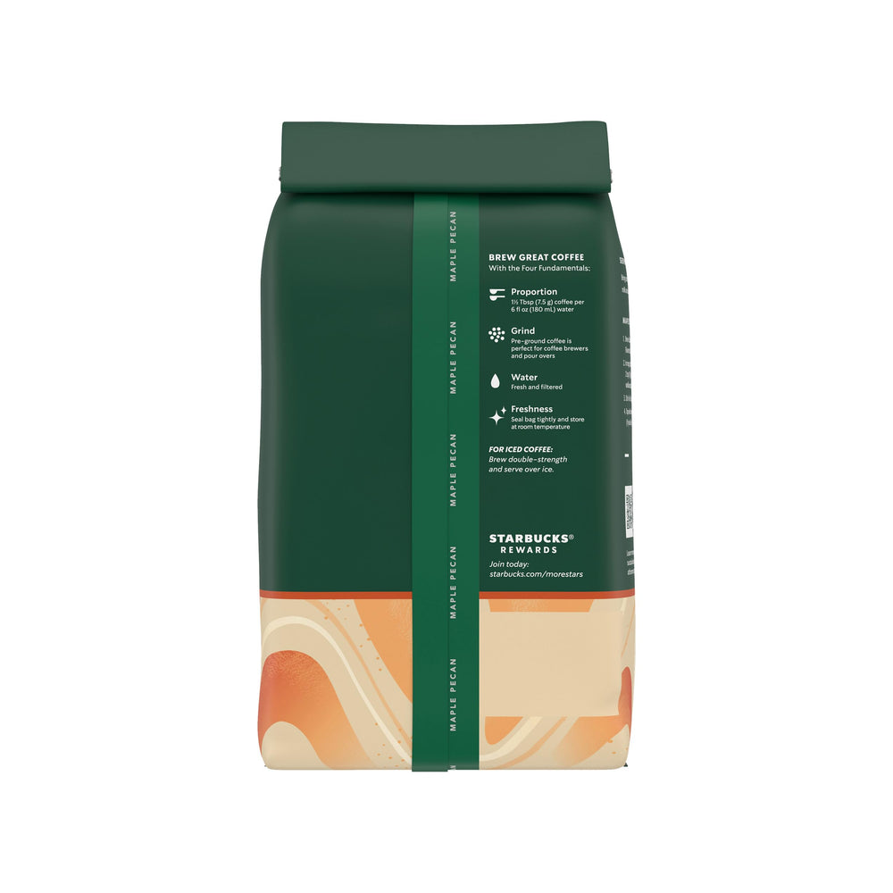 Starbucks Maple Pecan hot coffee being brewed with steam