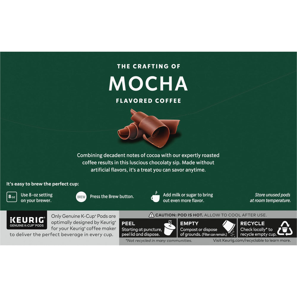 Starbucks mocha-flavored coffee pod boxes stacked for purchase.