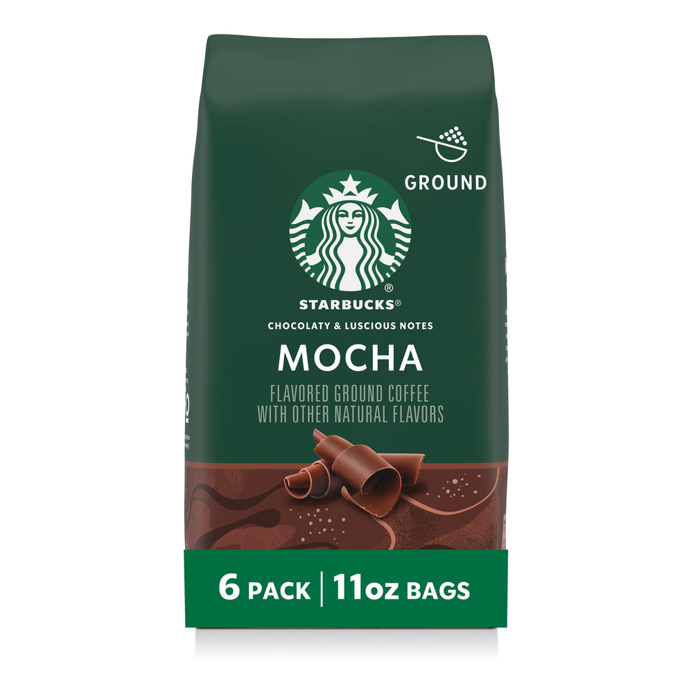 Starbucks Mocha ground coffee bag with rich aroma for a cozy morning.