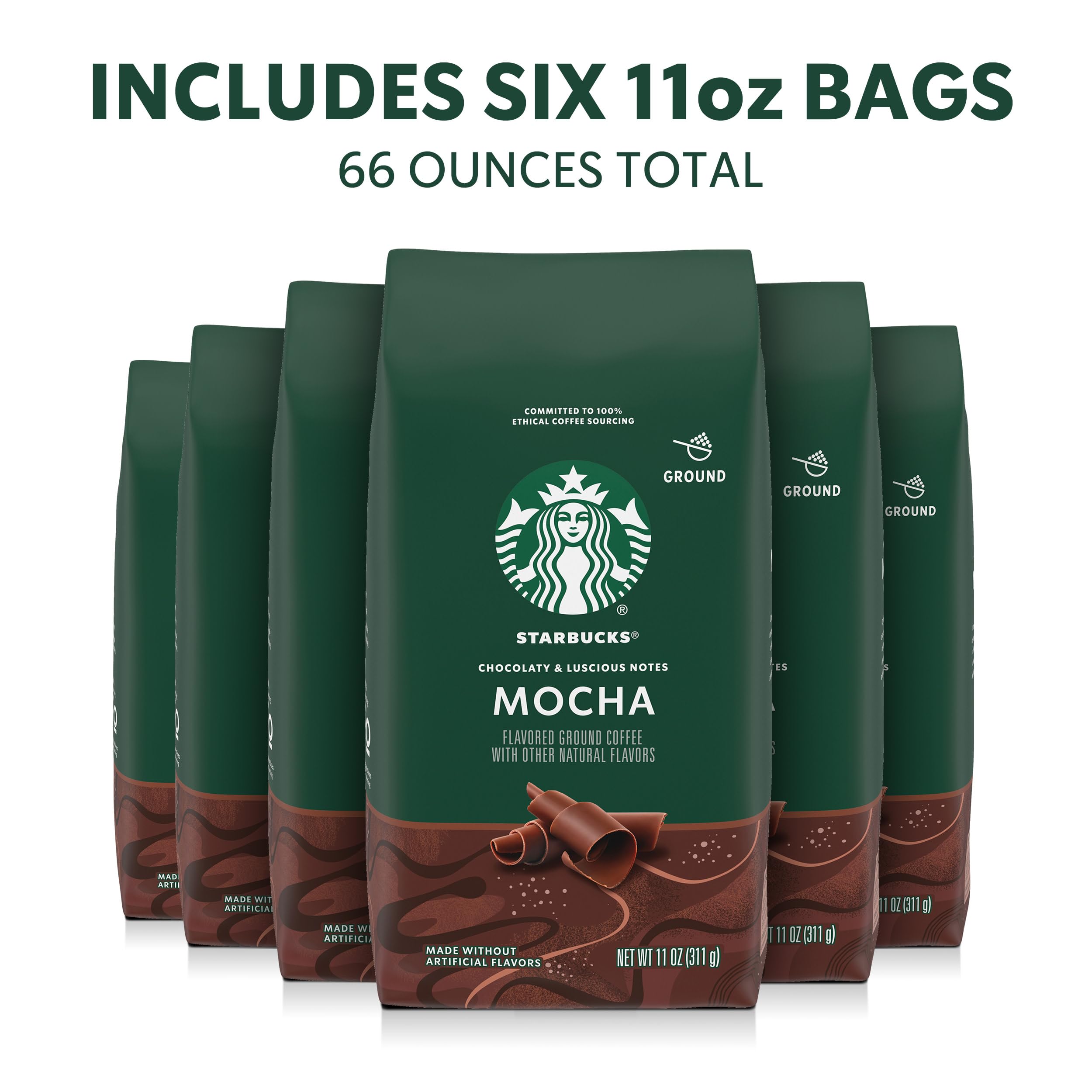 Starbucks Mocha ground coffee cup ready for a hot, chocolaty sip.