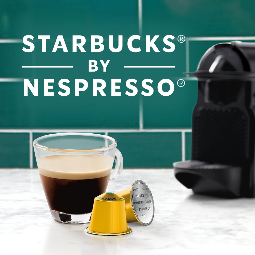 Recycling symbol on Starbucks by Nespresso Blonde aluminum capsule.