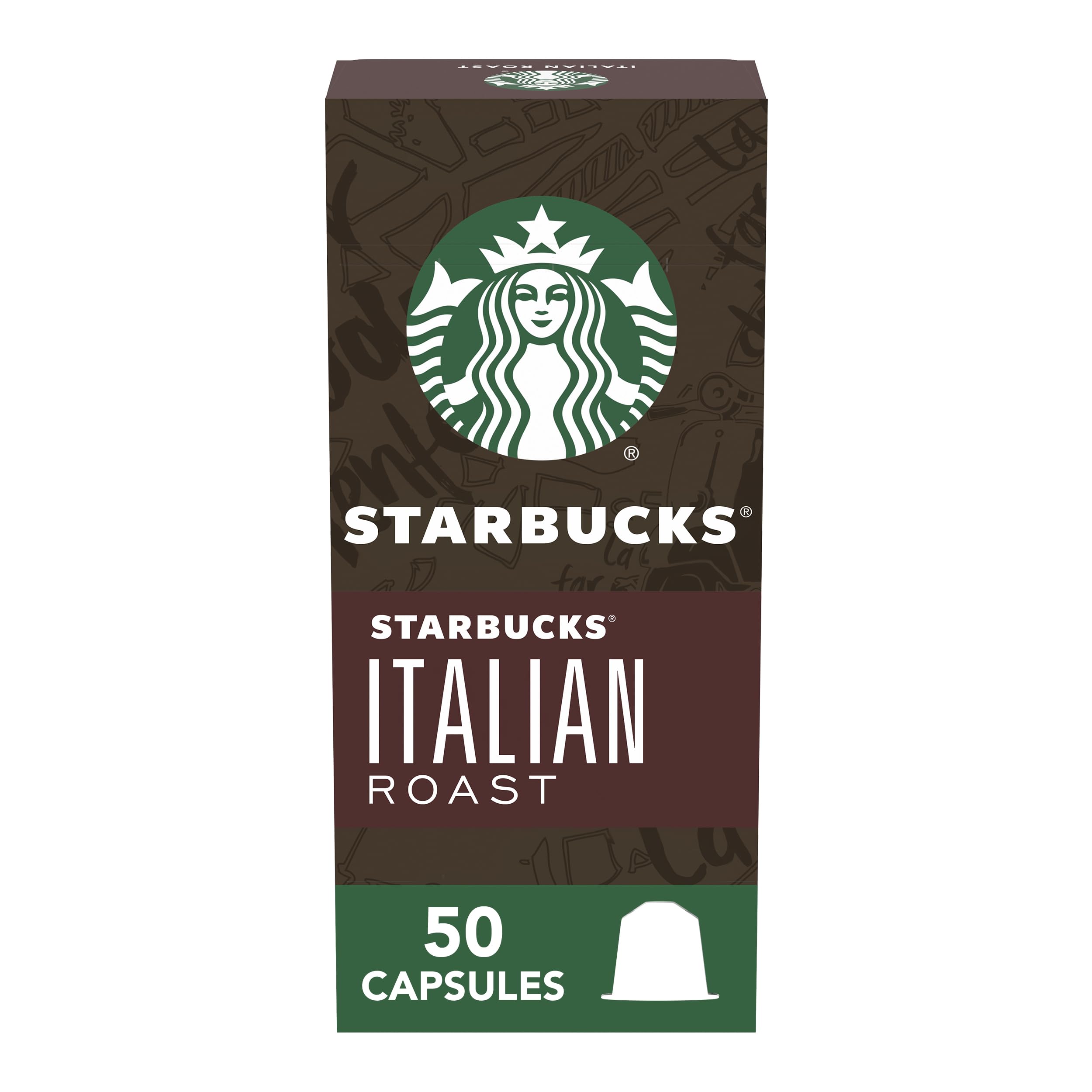 Starbucks by Nespresso Italian Roast pod close-up for a bold, flavorful cup.