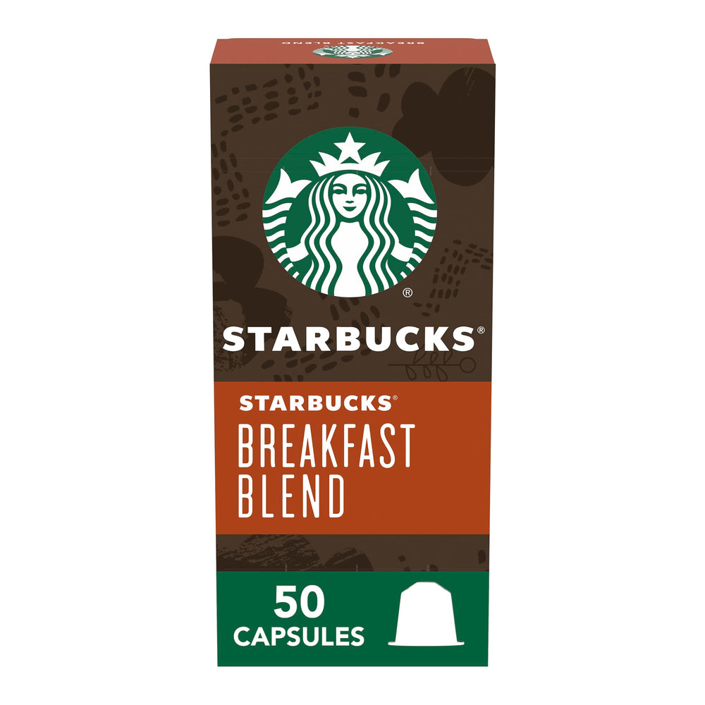 Starbucks by Nespresso Breakfast Blend capsules in packaging for quick morning brew