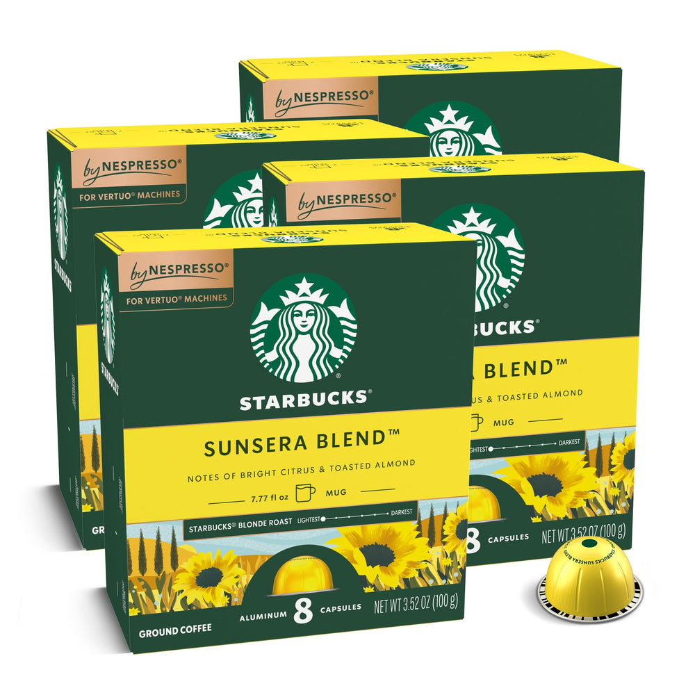Starbucks Sunsera blend box ready for Vertuo brewing at home