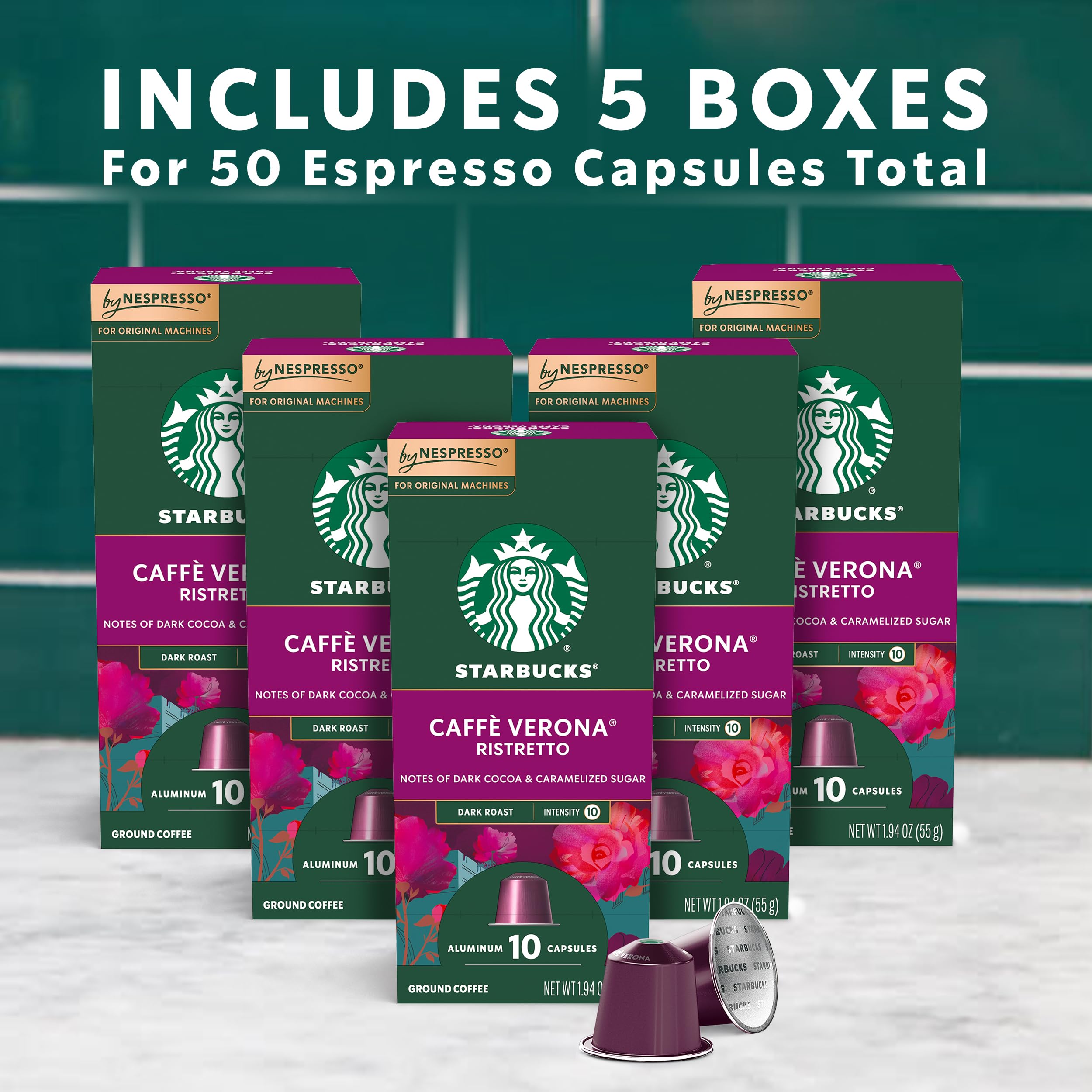 Starbucks Verona capsules, 50-count, deliver a rich, consistent dark roast