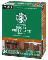 Starbucks Pike Place Decaf 24-count display showing product size.