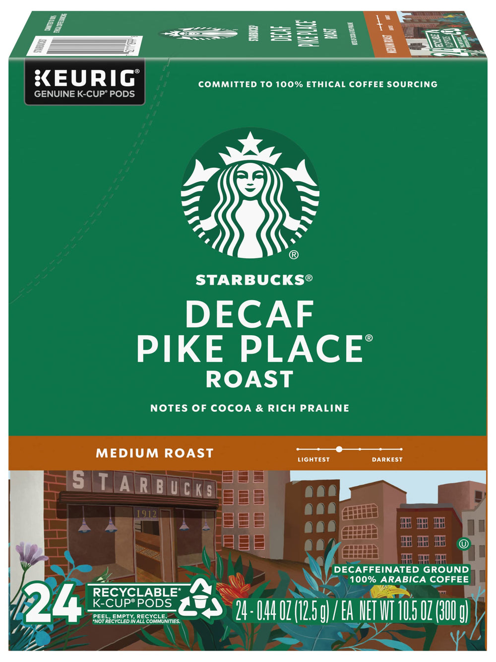 Starbucks Pike Place Decaf Keurig cups for quick home brewing