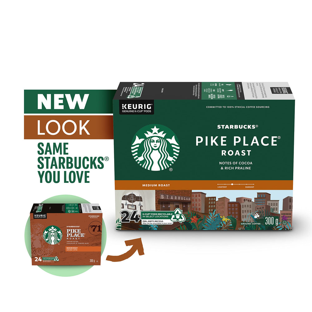 Starbucks Pike Place K-Cup built-in filter for mess-free brewing
