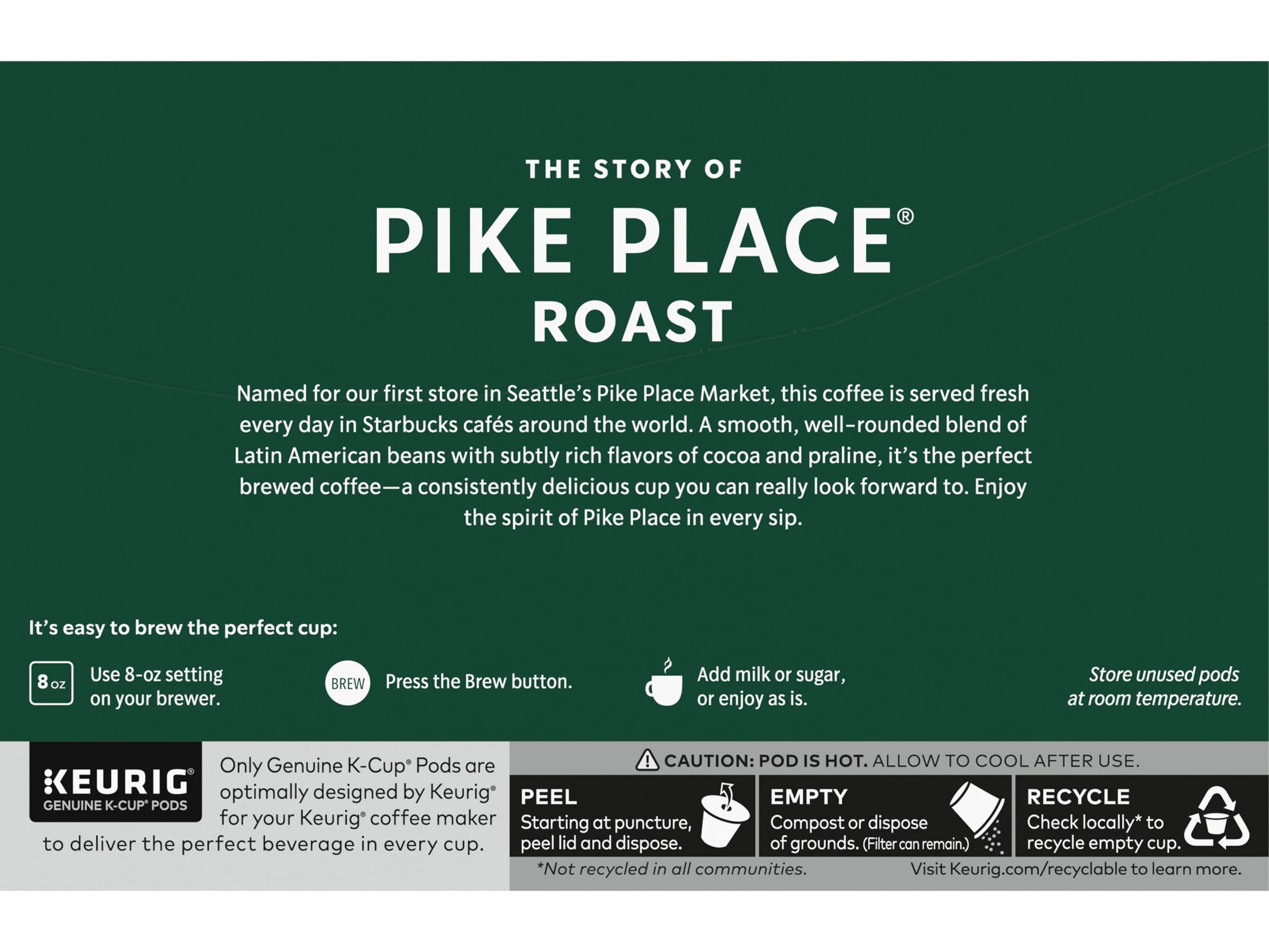 Starbucks Pike Place Roast K-Cups morning-routine image suggests a reliable start to busy days.