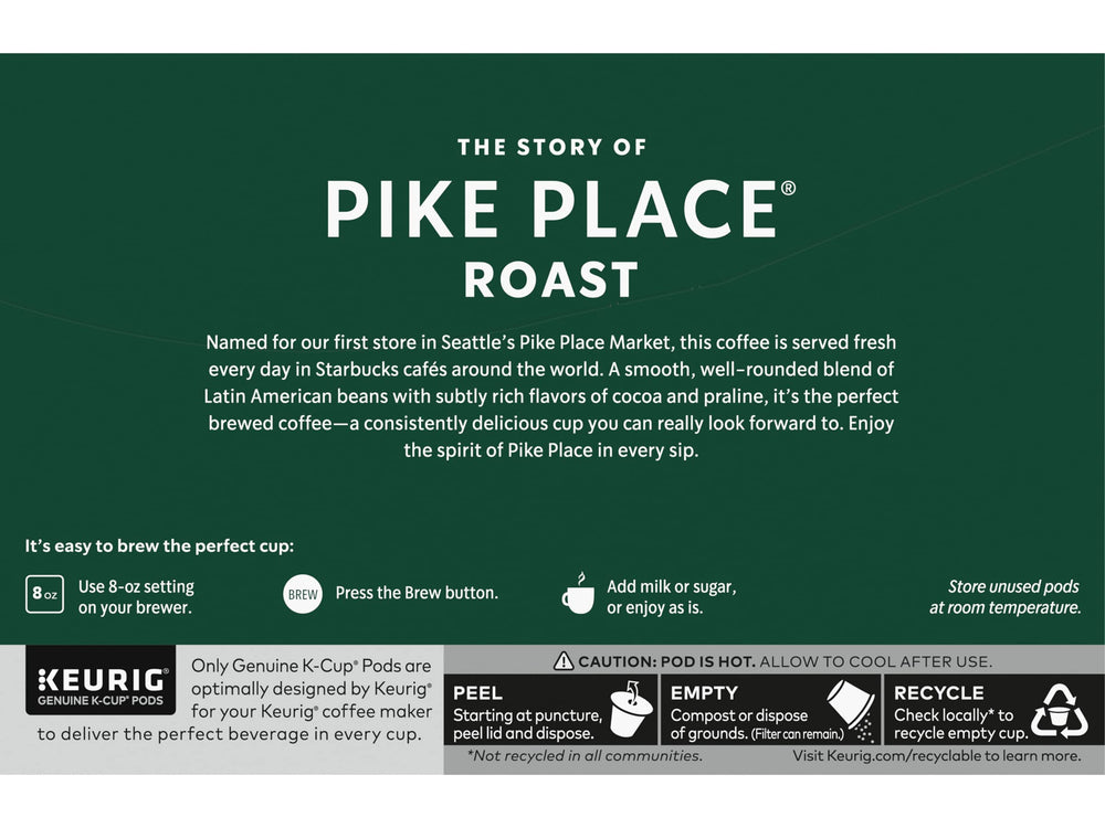 Starbucks Pike Place Roast K-Cups morning-routine image suggests a reliable start to busy days.
