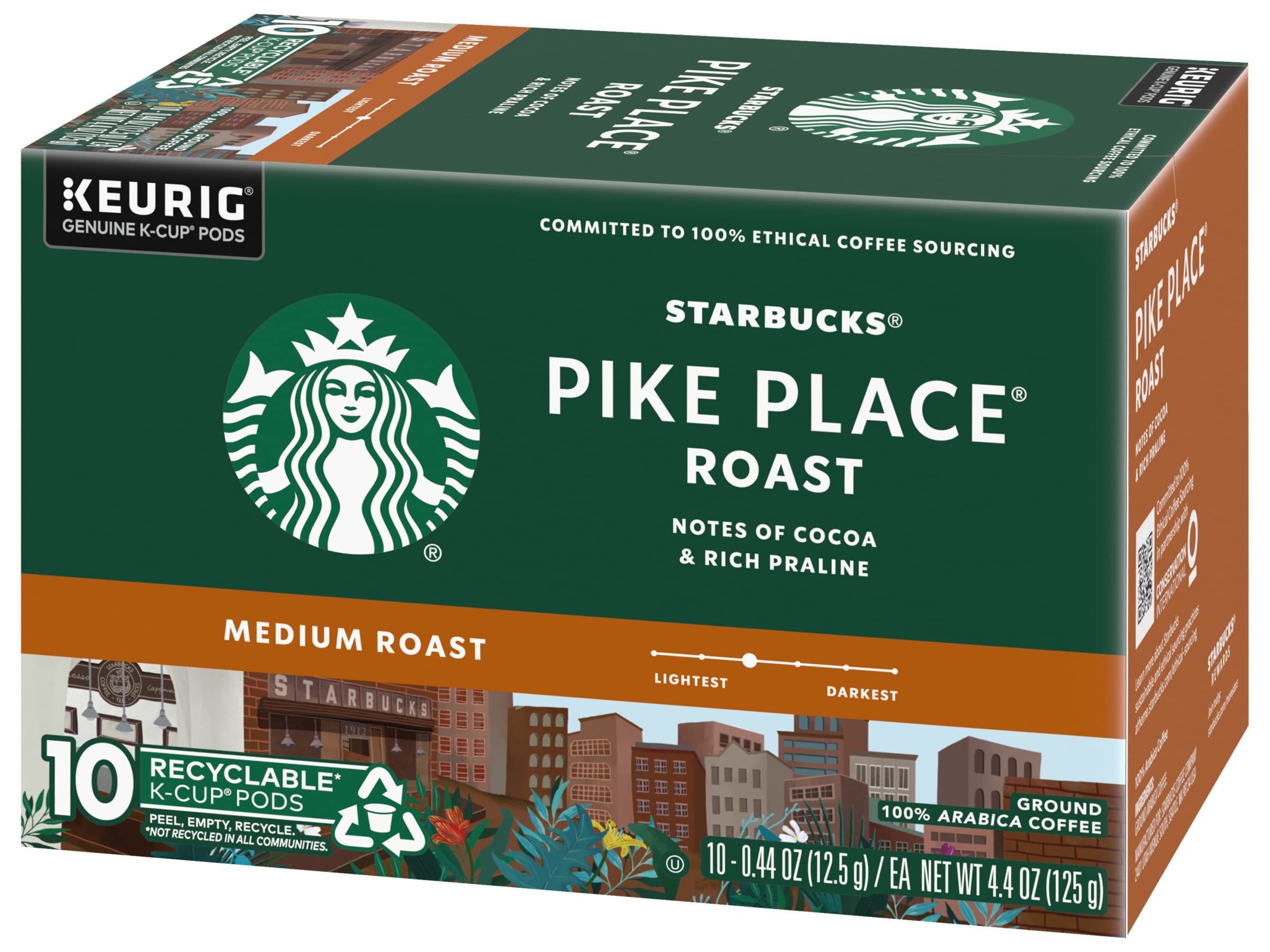 Starbucks Pike Place Roast K-Cups table-top shot emphasizes convenient single-serve option.