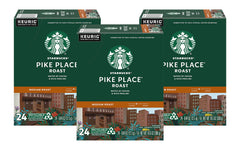 Starbucks Pike Place Roast K-Cup 72-count packaging for Keurig brewers, convenient single-serve option