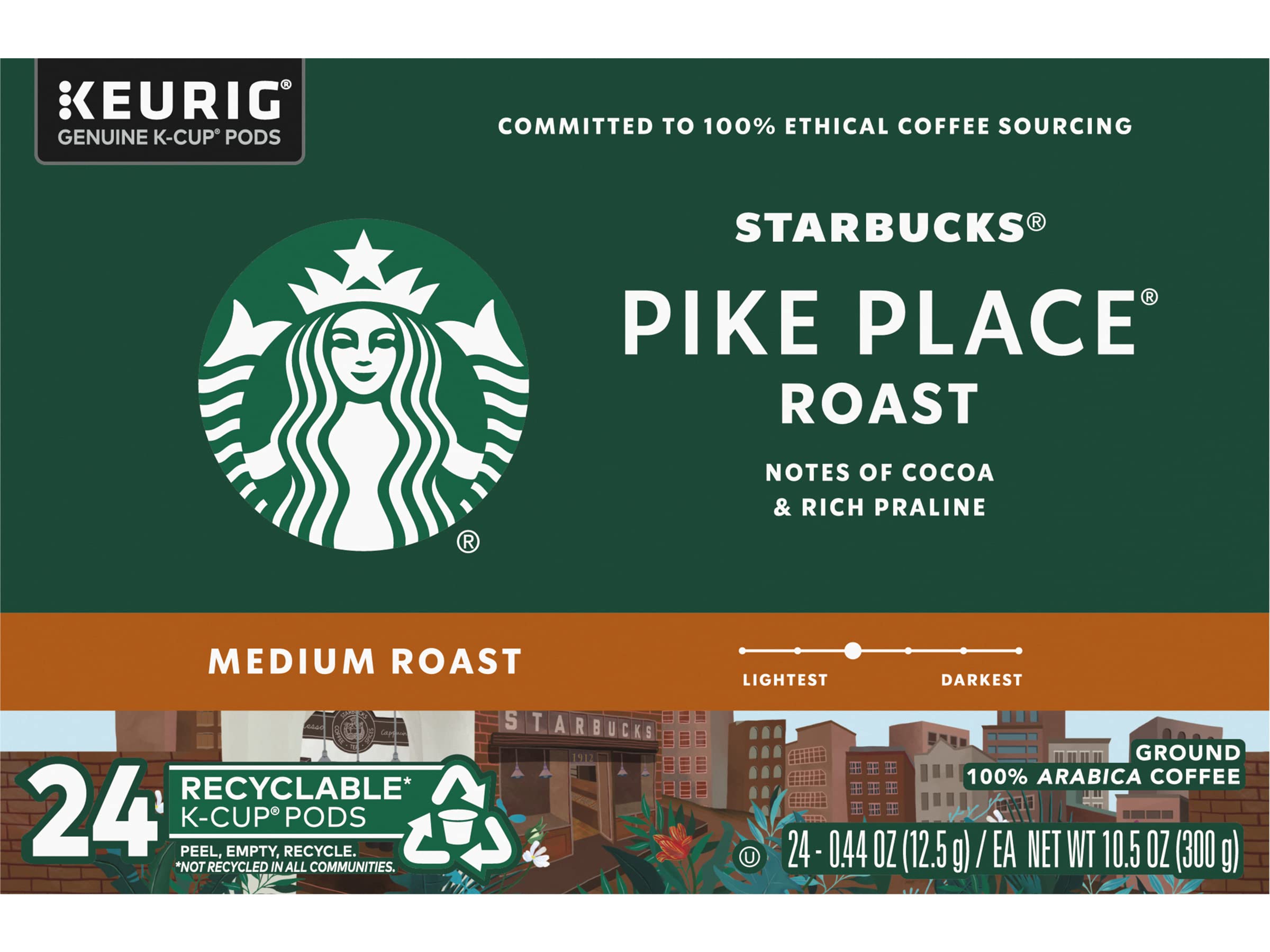 Starbucks Pike Place Roast K-Cup compatible with Keurig brewers for everyday convenience