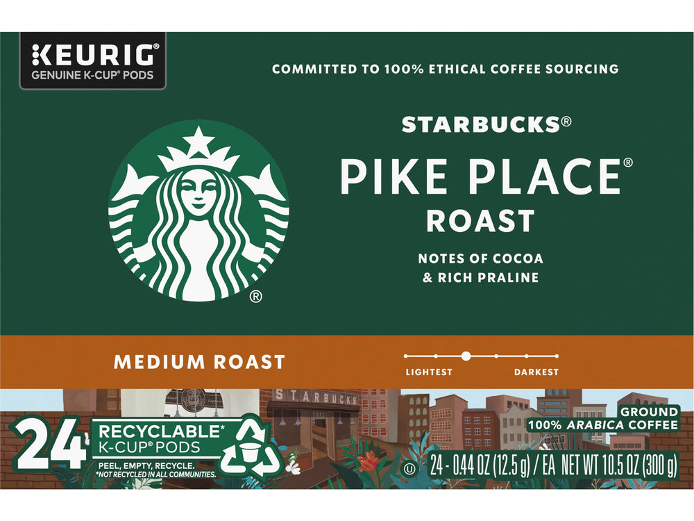 Starbucks Pike Place Roast K-Cup compatible with Keurig brewers for everyday convenience