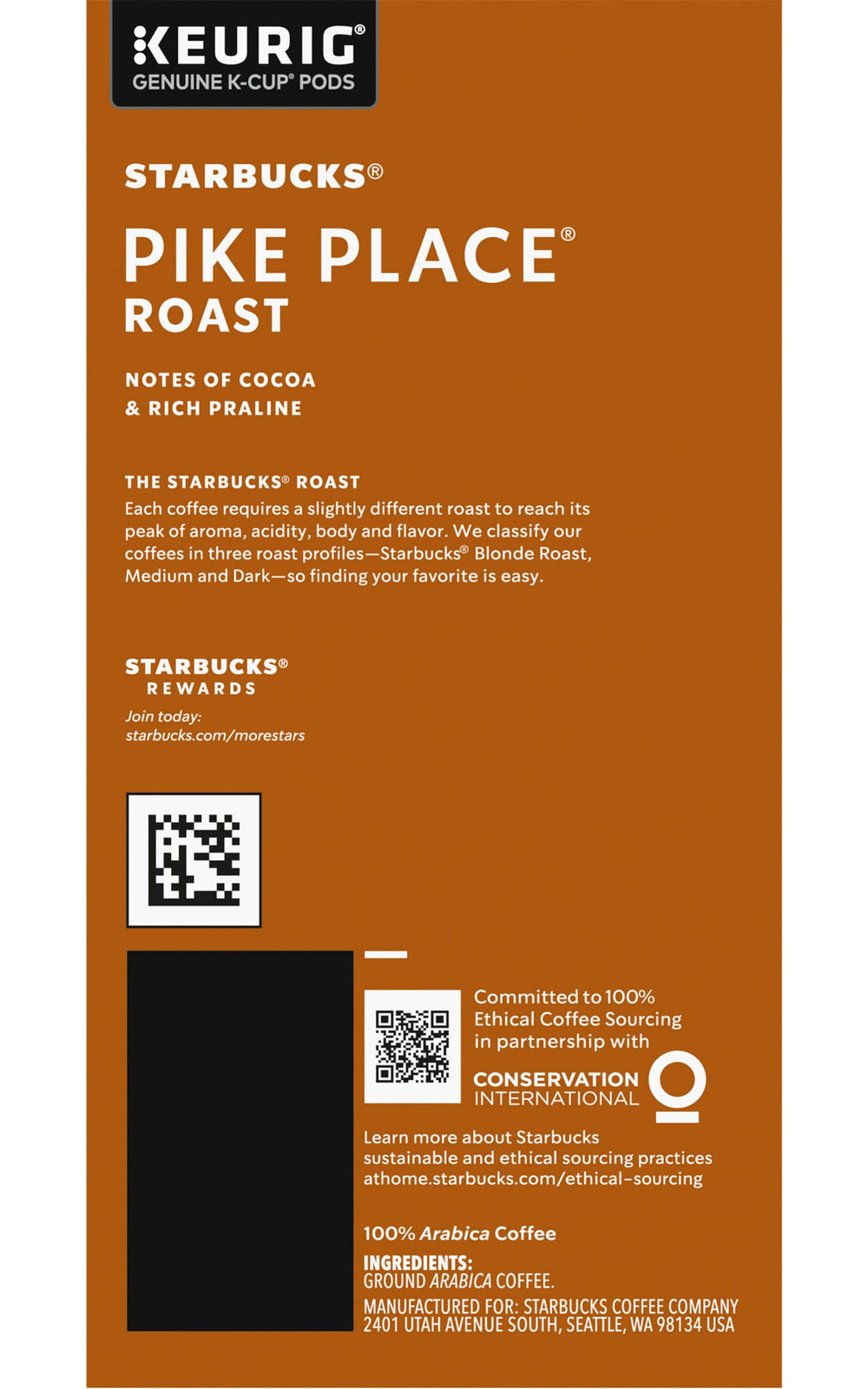 Starbucks Pike Place Roast K-Cup suitable for home and travel