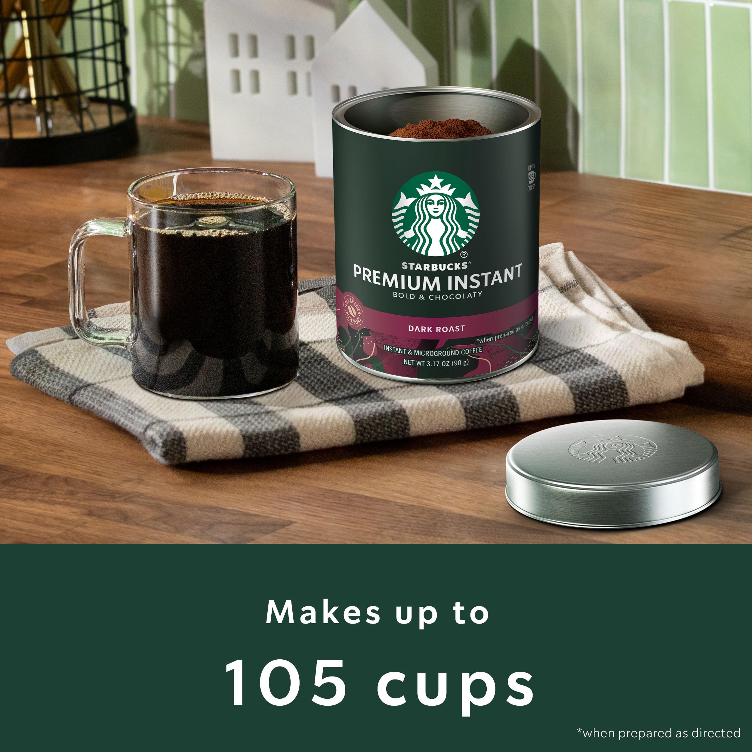 Starbucks dark roast instant coffee poured over ice for refreshing drinks.