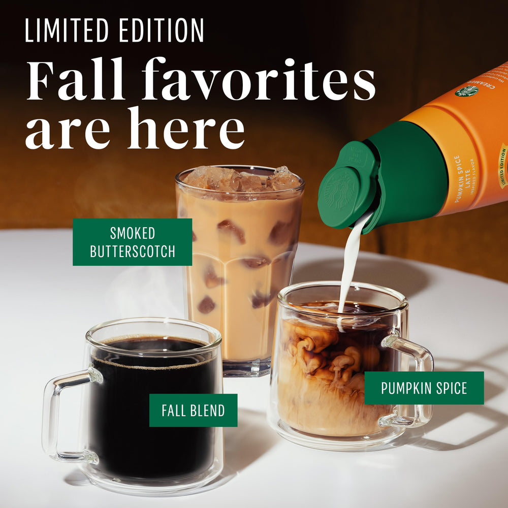 Starbucks Pumpkin Spice K-Cup pod on a kitchen counter, convenient for quick mornings