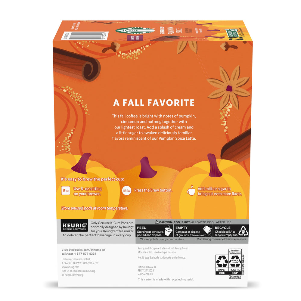 Starbucks Pumpkin Spice collection on the counter, a seasonal rotation for coffee lovers