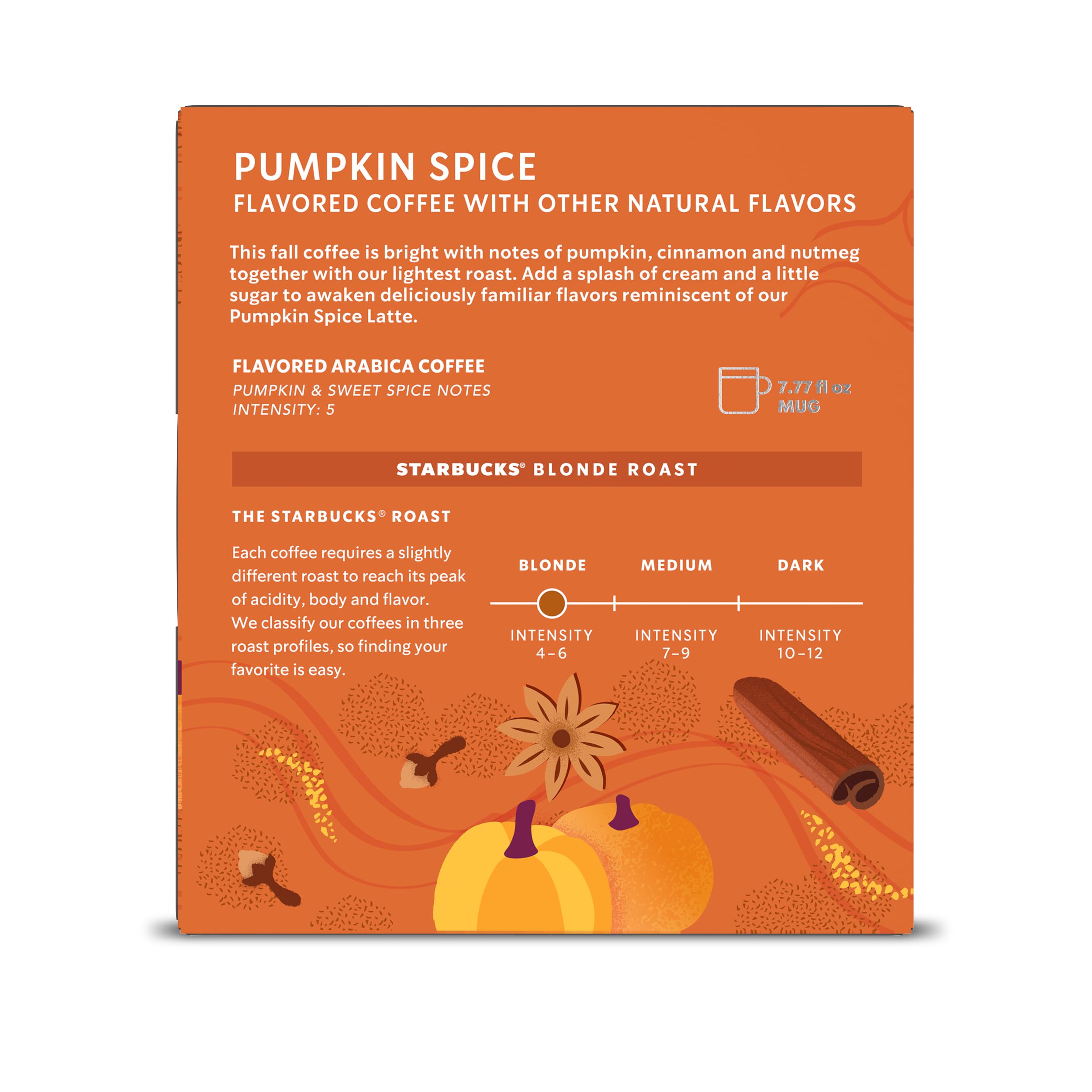 Starbucks by Nespresso Pumpkin Spice Vertuo pods recyclable aluminum capsules support eco-friendly use.