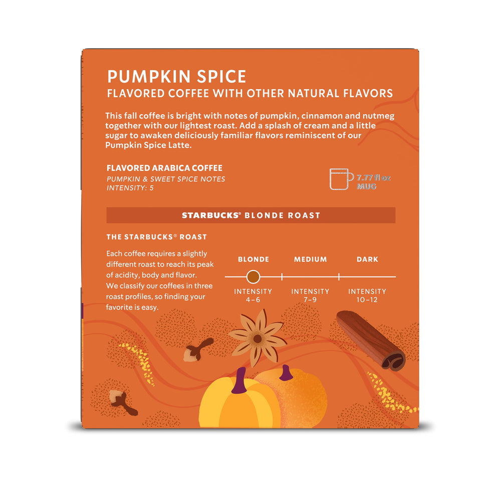Starbucks by Nespresso Pumpkin Spice Vertuo pods recyclable aluminum capsules support eco-friendly use.