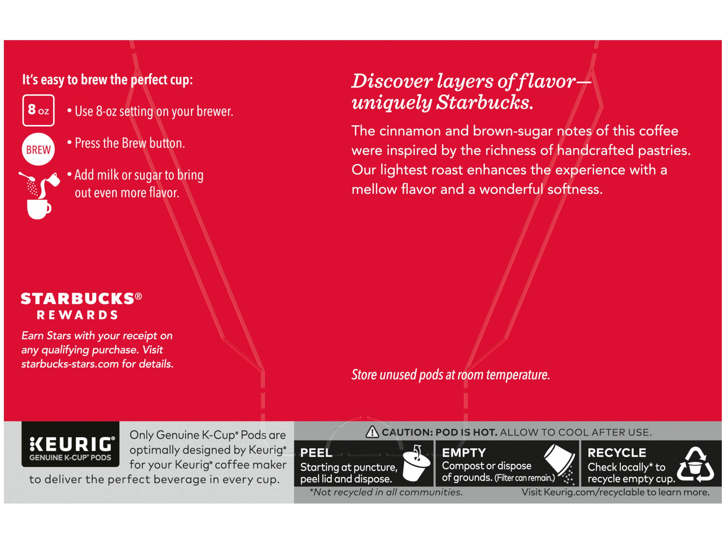 Eco-conscious packaging of Starbucks K-Cups highlighting recyclability.