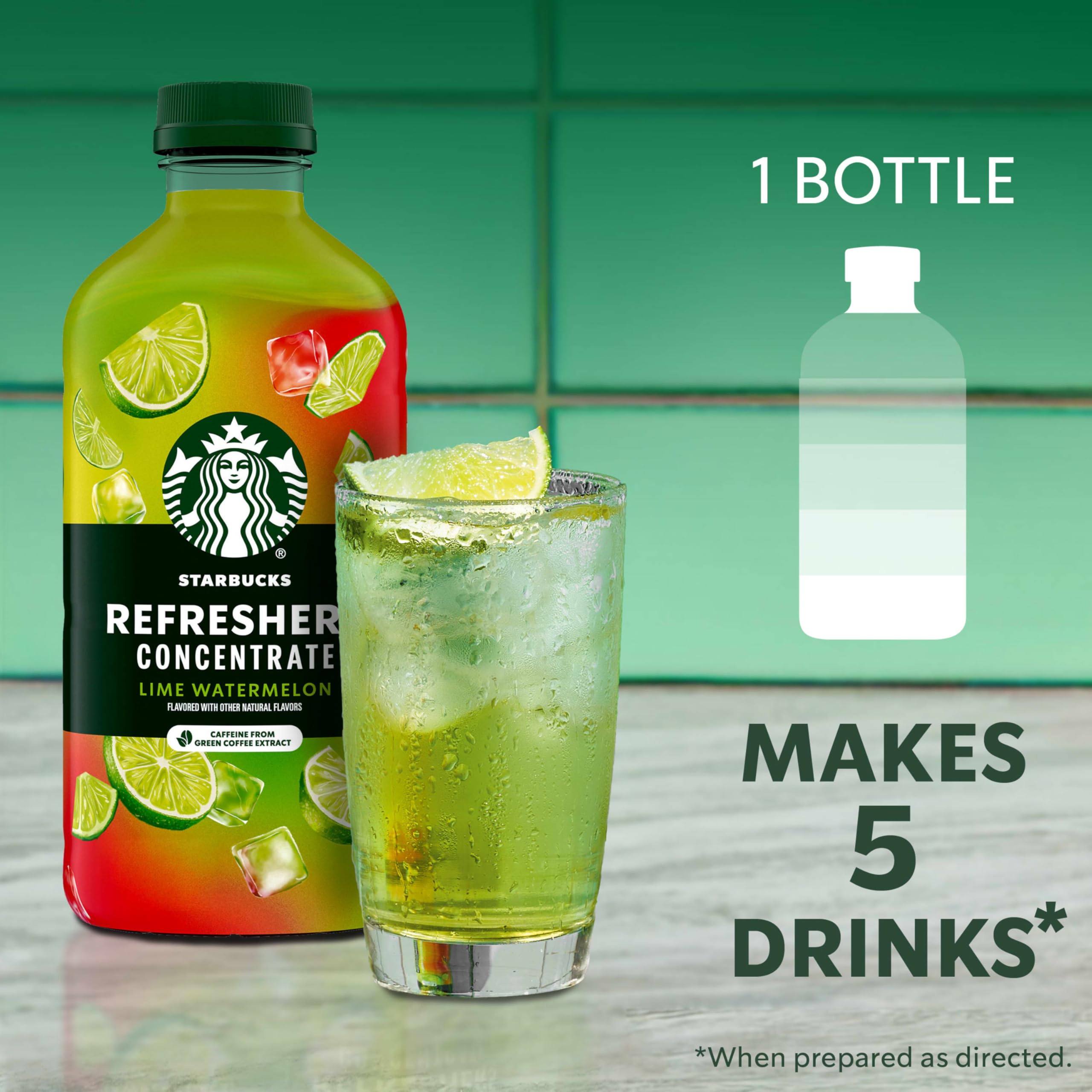 Starbucks Refreshers concentrate mixed with sparkling water for a bright note