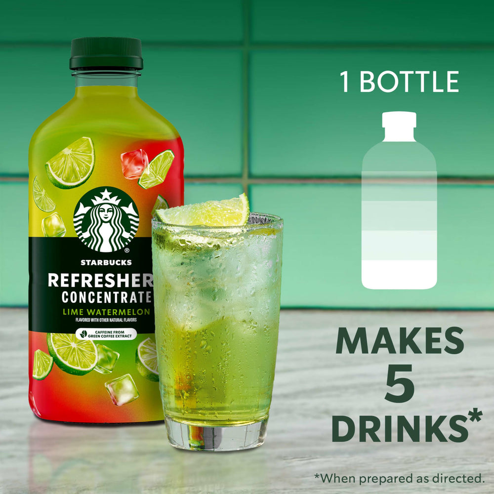 Starbucks Refreshers concentrate mixed with sparkling water for a bright note