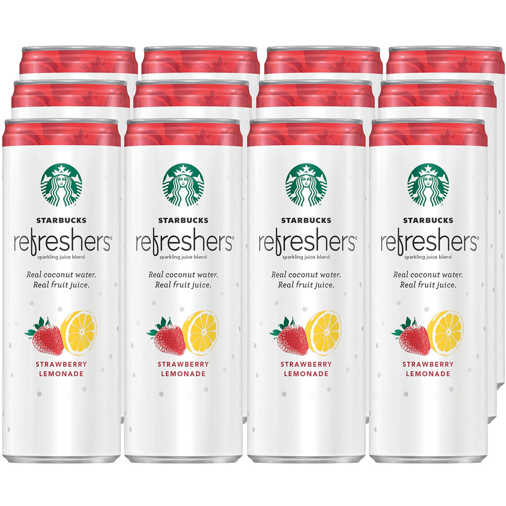 Starbucks Refreshers pour-over-ice shows a chilled, bubbly taste for quick refreshment.