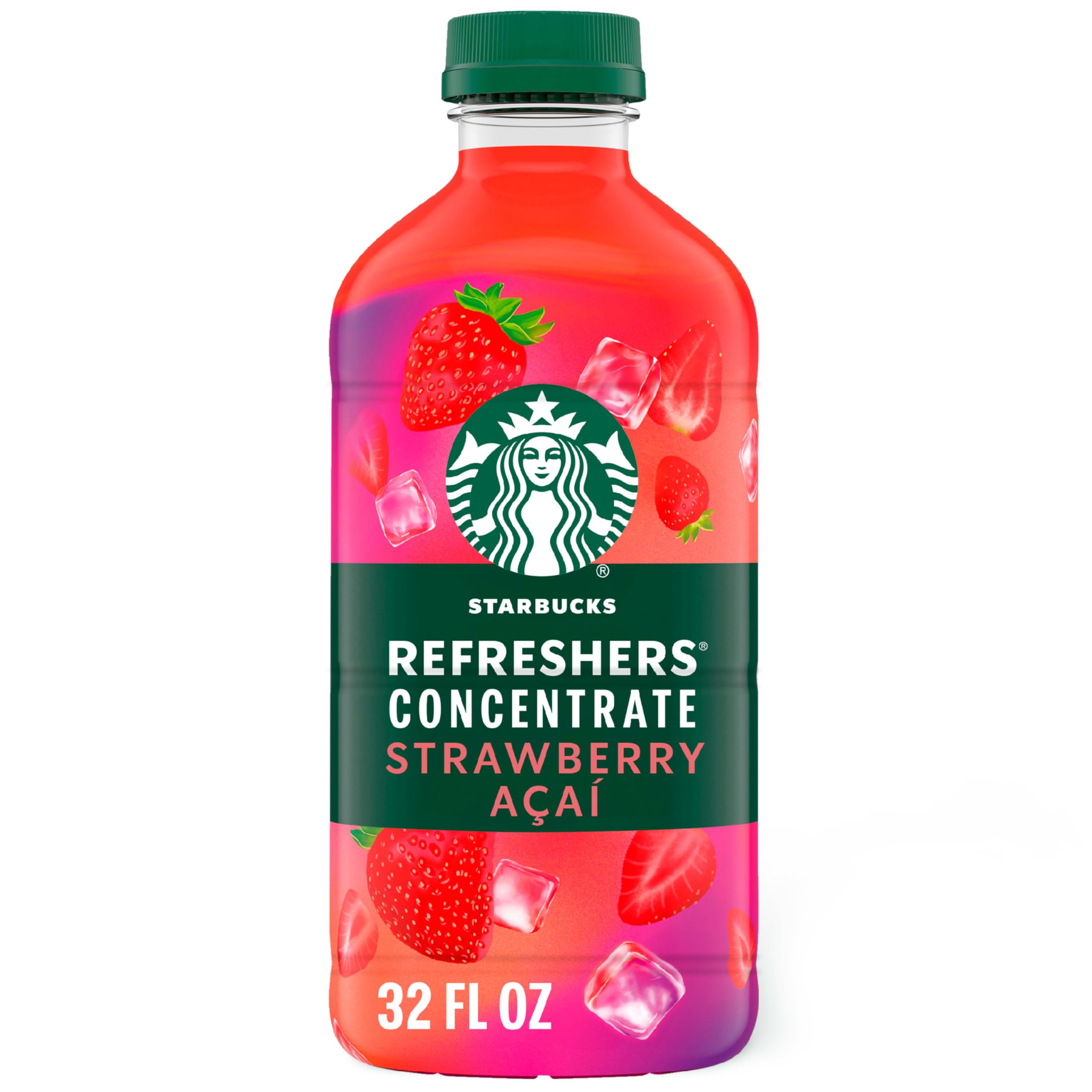 Starbucks Refreshers Strawberry Acai bottle ready to mix a fruity drink