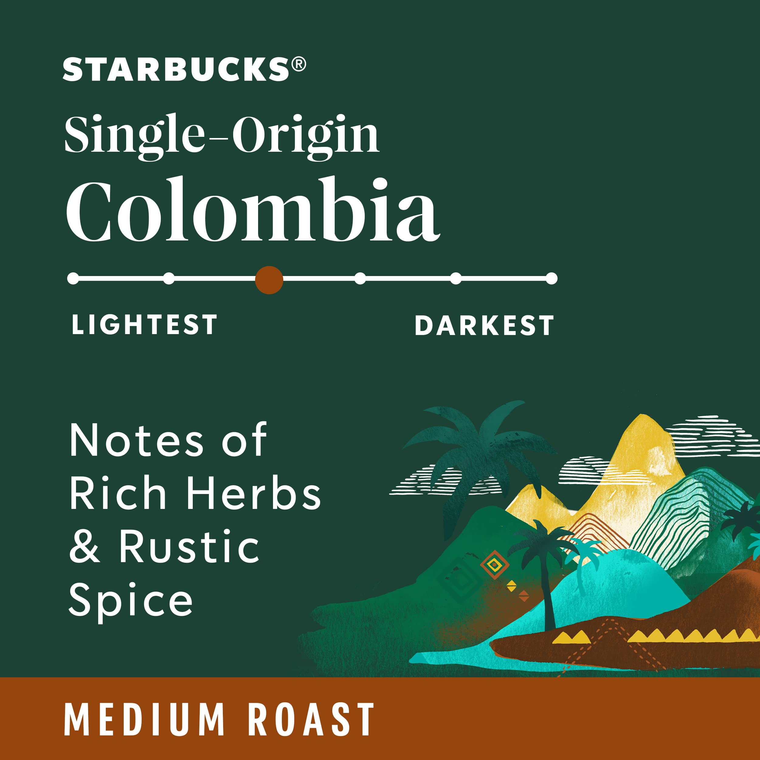 Starbucks single-origin Colombia aroma—balanced flavor for hot or iced brews.