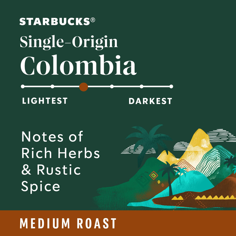 Starbucks single-origin Colombia aroma—balanced flavor for hot or iced brews.