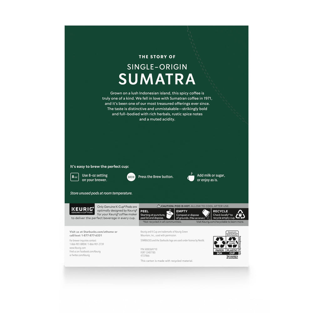 Starbucks Sumatra 100% Arabica beans deliver dependable quality during busy days.