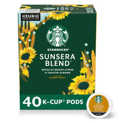 Starbucks Sunsera Blend K-Cup box ready for morning coffee