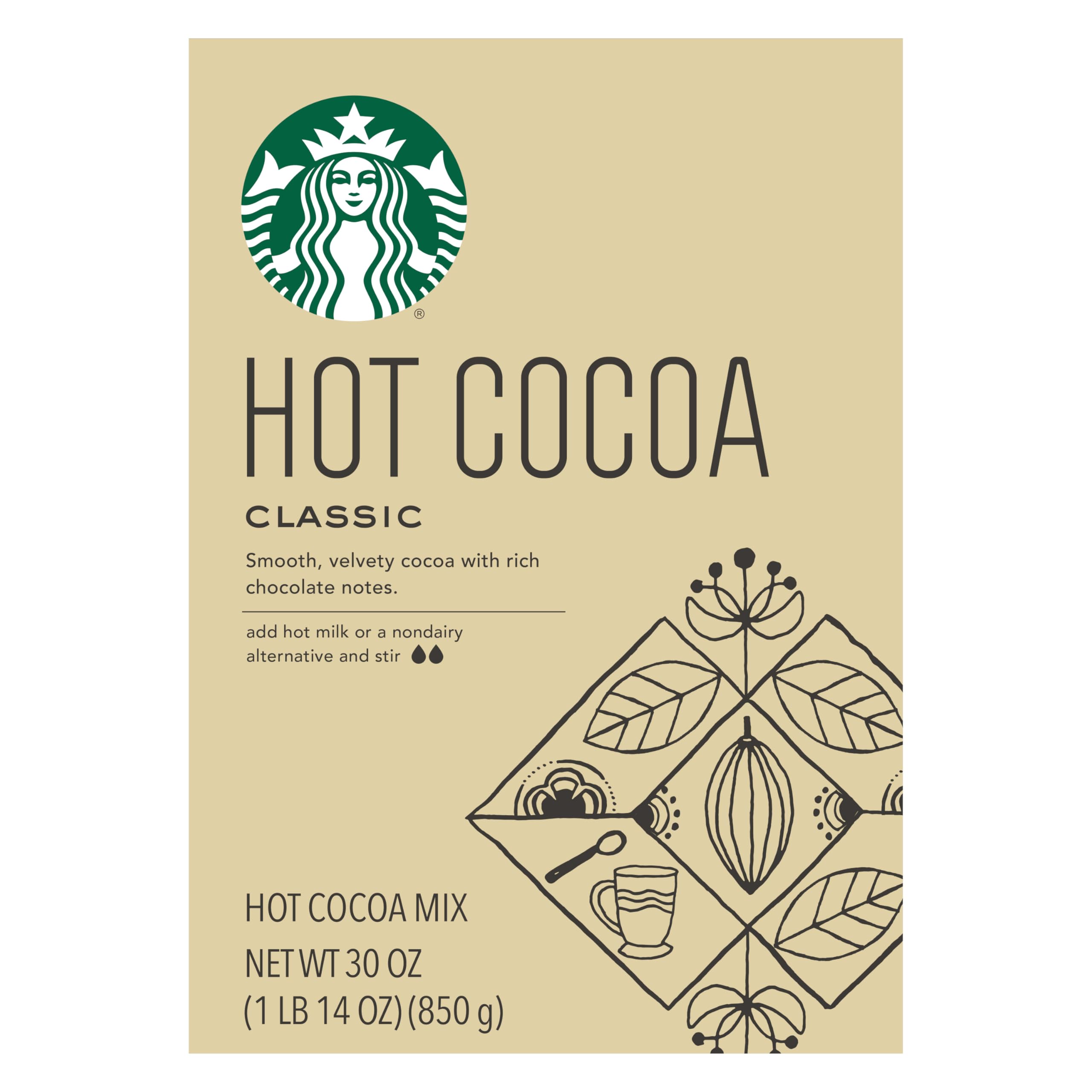 Starbucks sustainable cocoa label highlighting ethical sourcing.