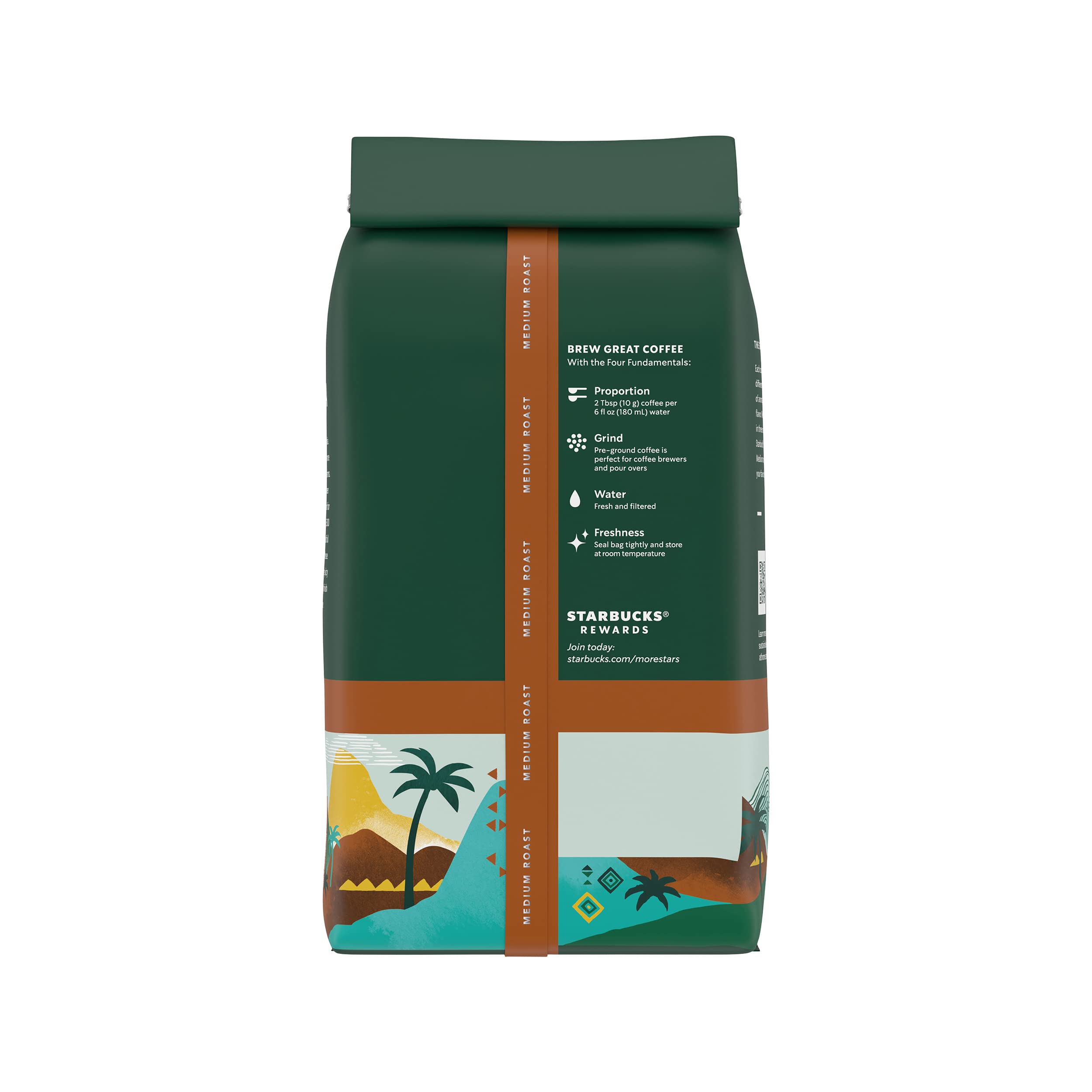 Starbucks tasting notes—juicy acidity, herbal hints, nutty finish.