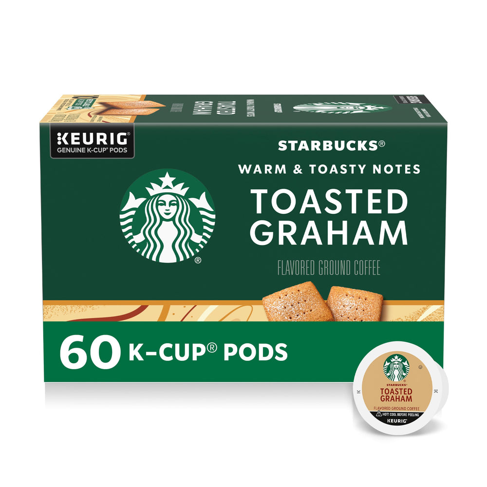 Starbucks Toasted Graham K-Cup pods box for quick at-home mornings.