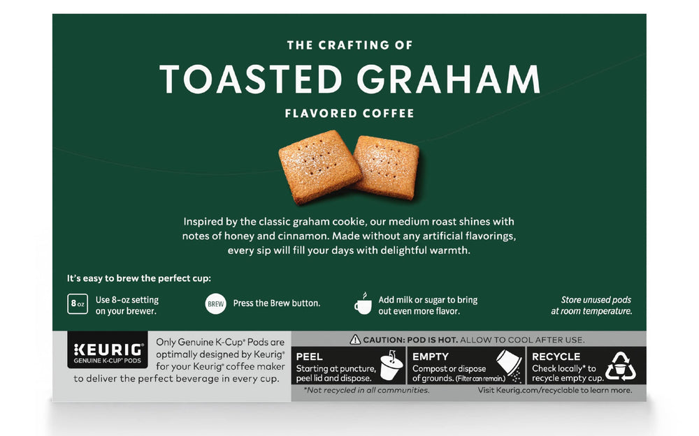 Starbucks Toasted Graham K-Cup pods in kitchen scene for quick brews.