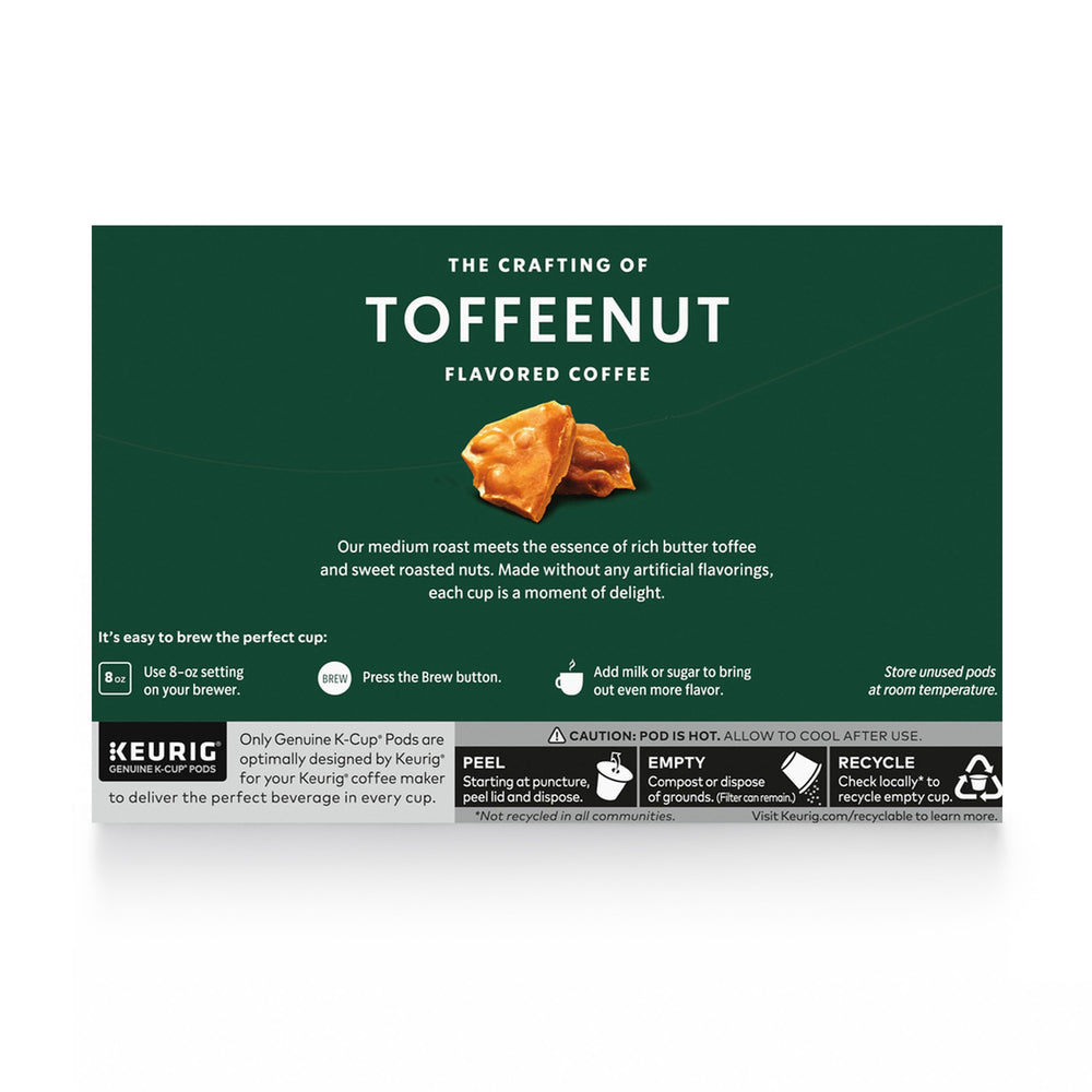 Starbucks Toffeenut label emphasizing natural flavoring and approachable taste