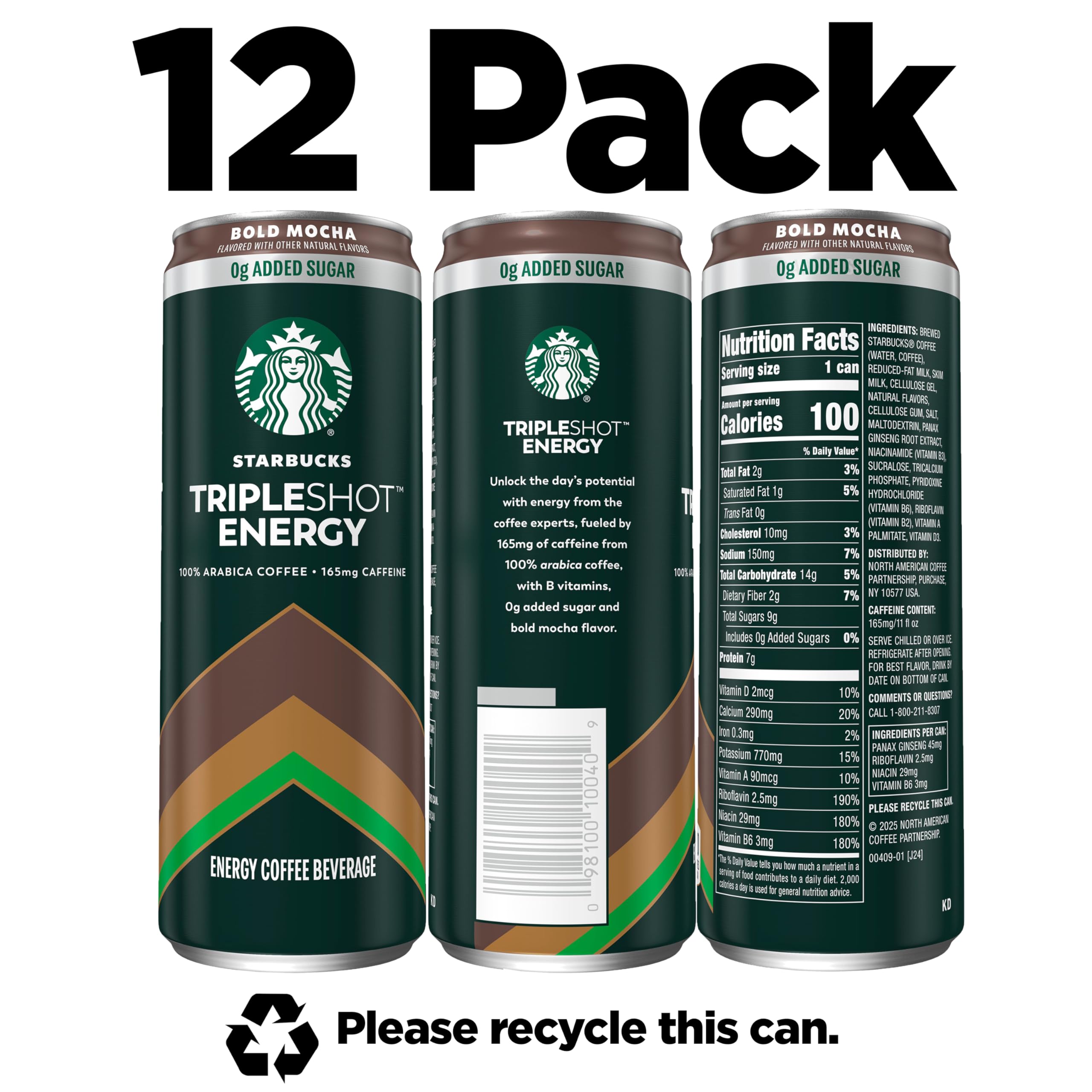 Starbucks Tripleshot with B vitamins supports daily energy metabolism