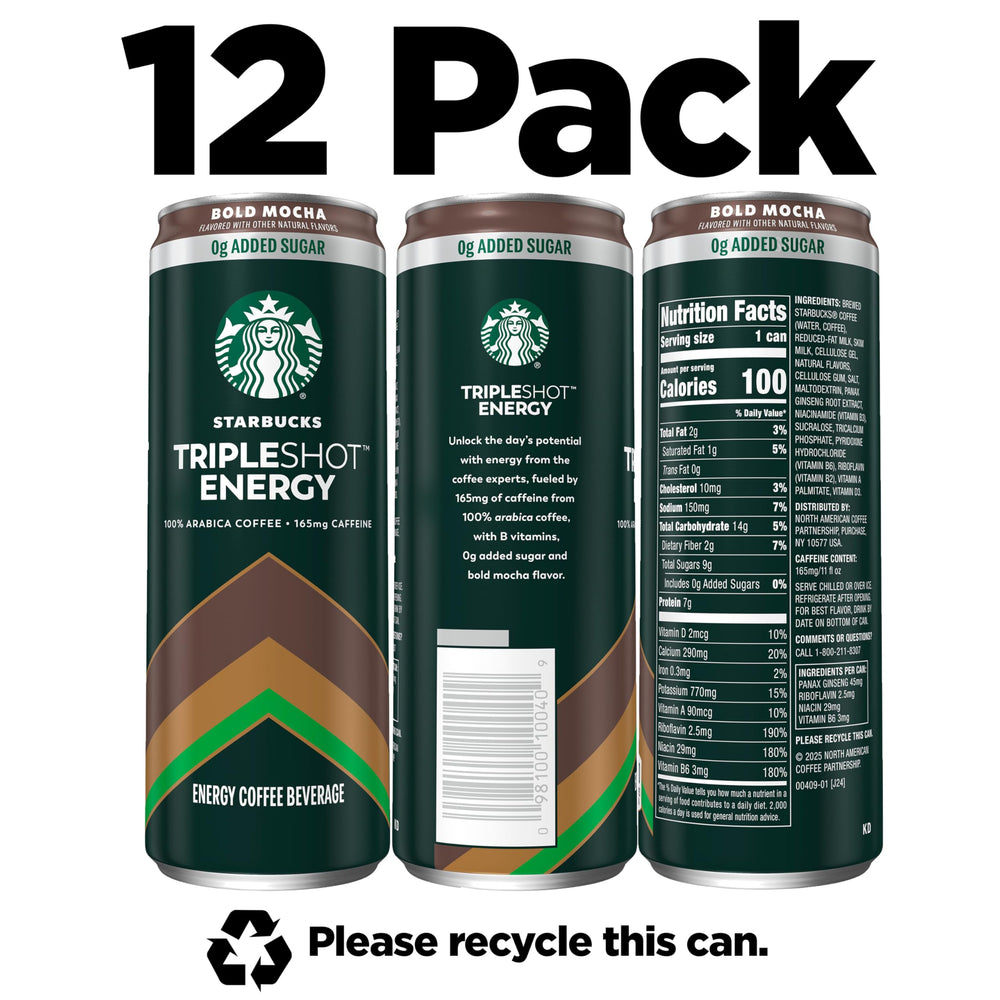 Starbucks Tripleshot with B vitamins supports daily energy metabolism