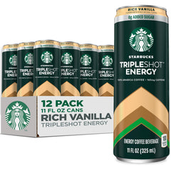 Starbucks Tripleshot Vanilla energy drink can for a quick morning energy boost