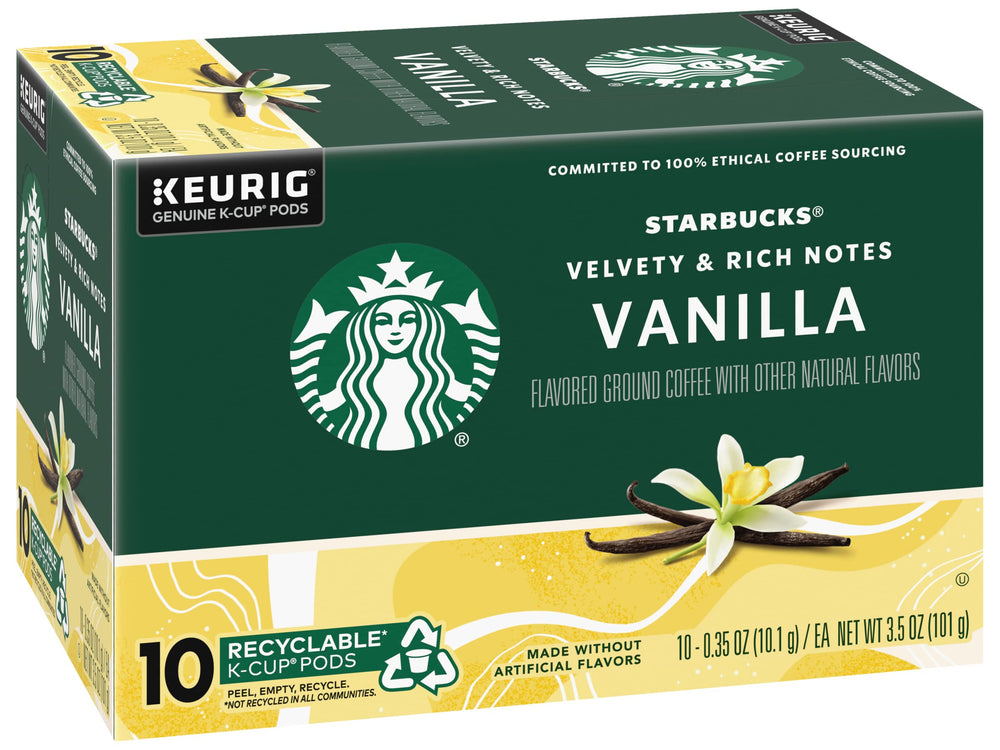 Starbucks Vanilla coffee steaming cup highlights a rich aroma and smooth taste