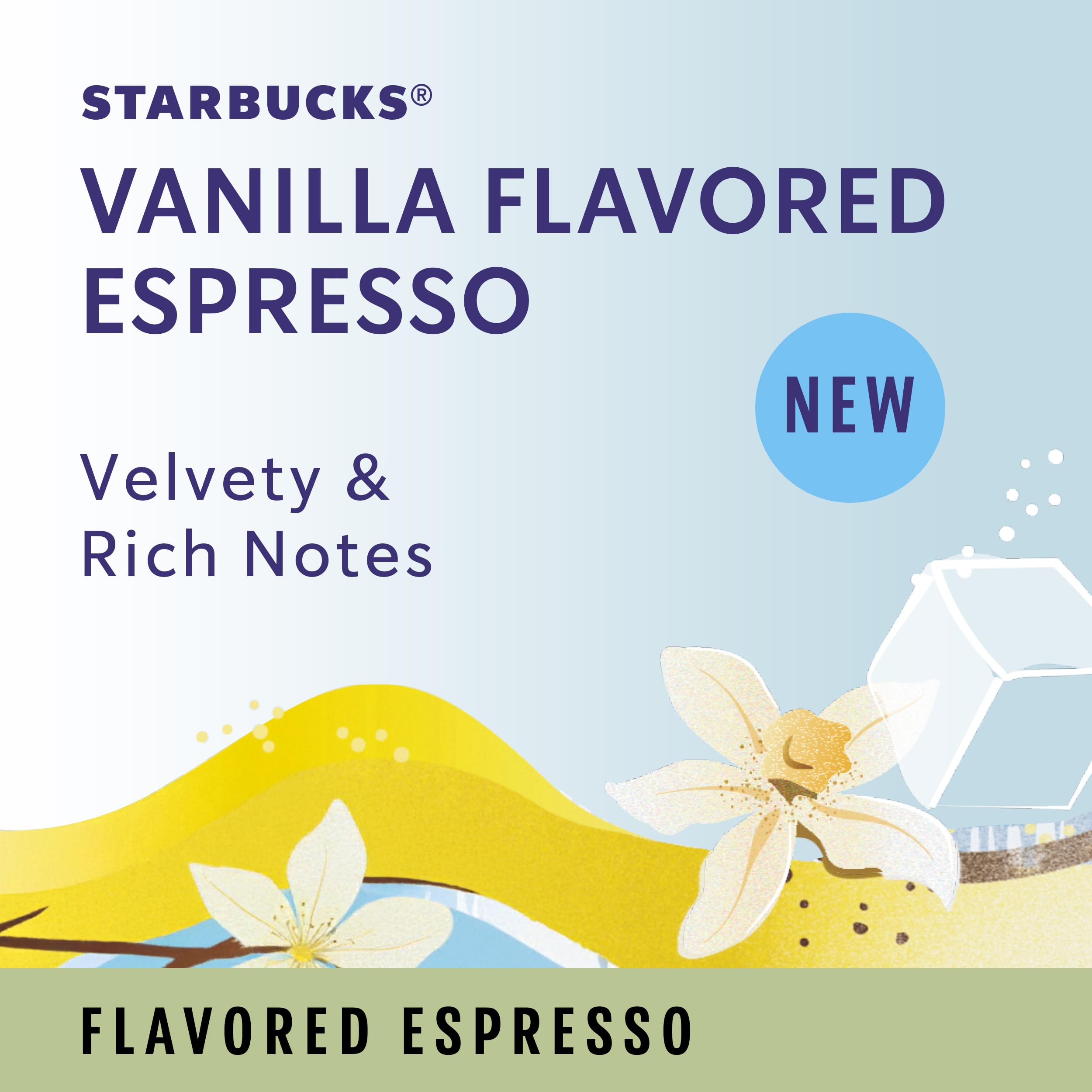 Vanilla double espresso over ice, ideal for at-home beverages.