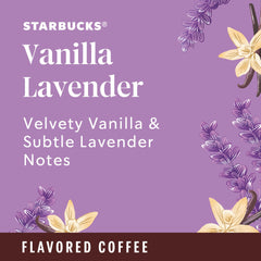 Iced Vanilla Lavender coffee in a glass, refreshing and bright.