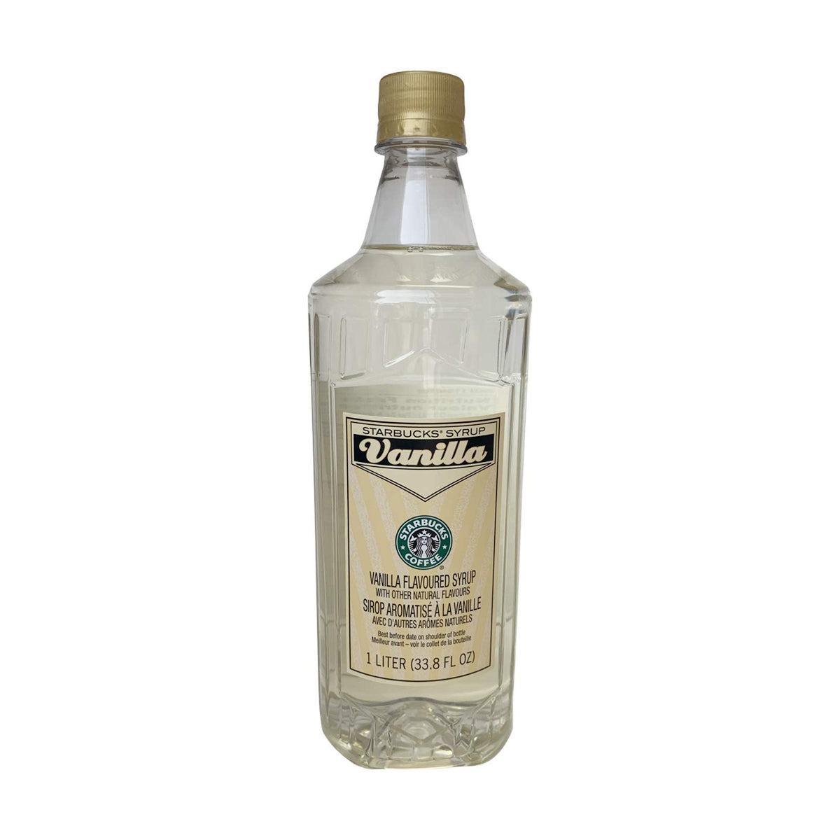 Starbucks Vanilla Syrup 1L bottle to flavor coffee drinks at home