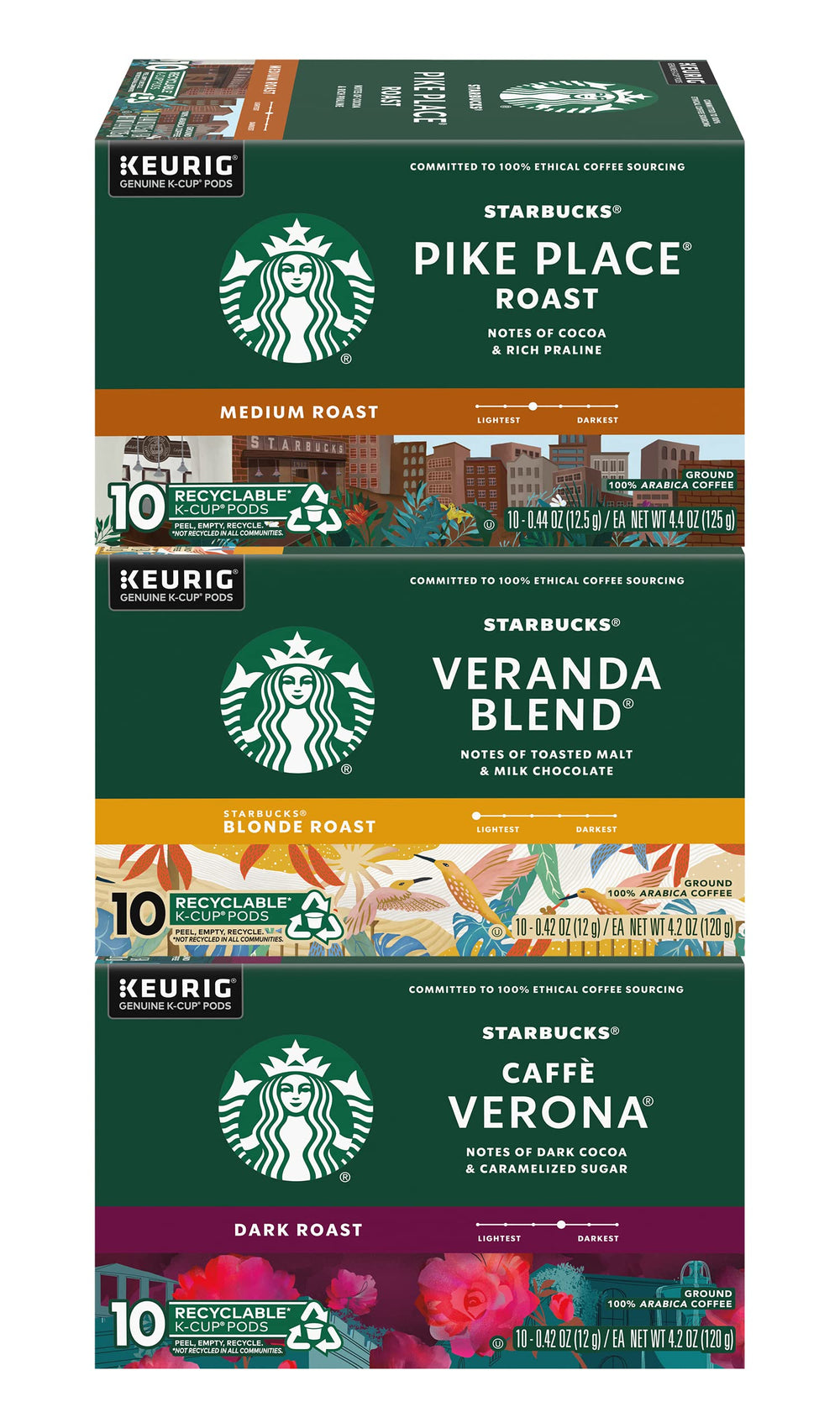 Starbucks Variety K-Cups box front for quick, convenient coffee moments.