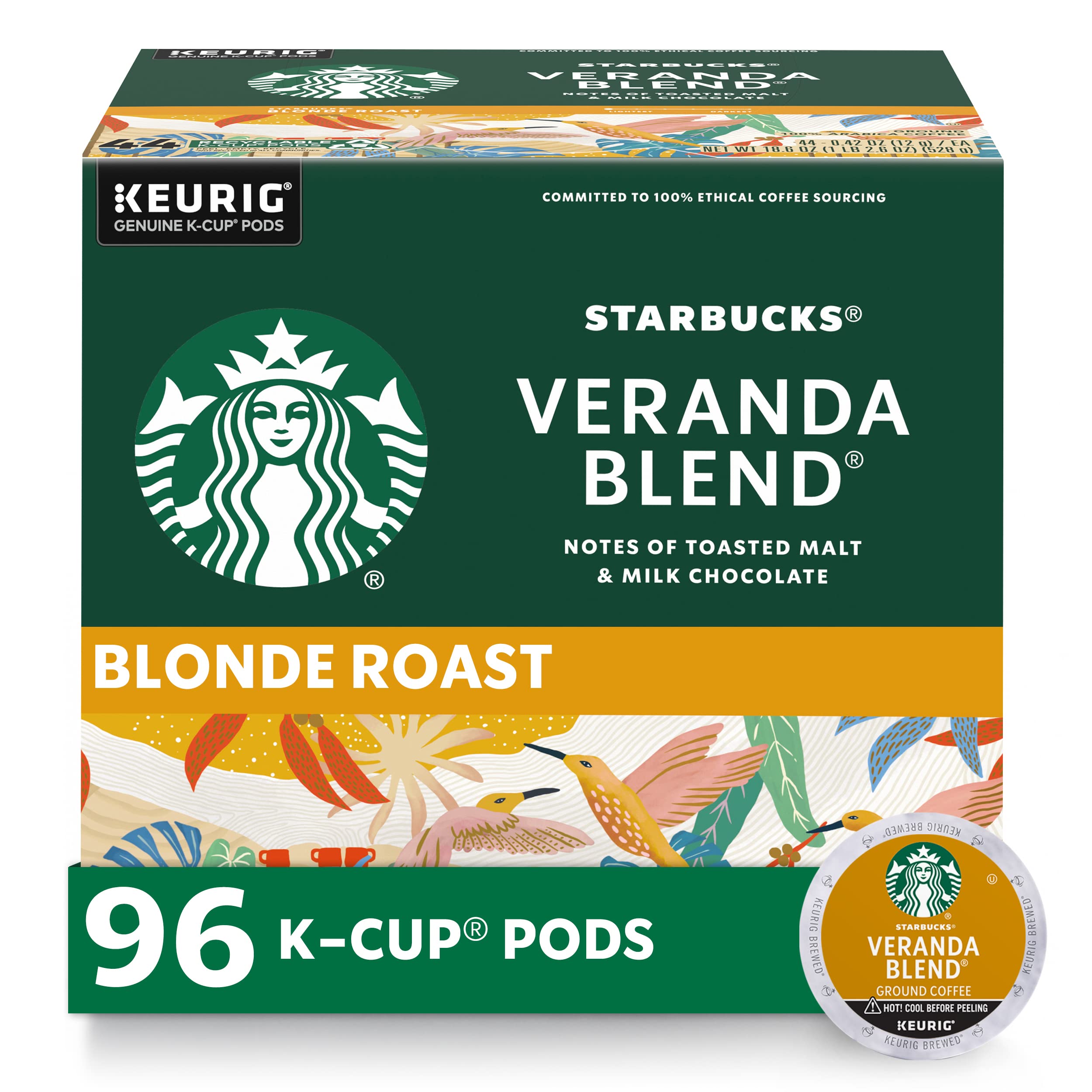 Starbucks Veranda Blend K-Cup pods ready for quick morning coffee.